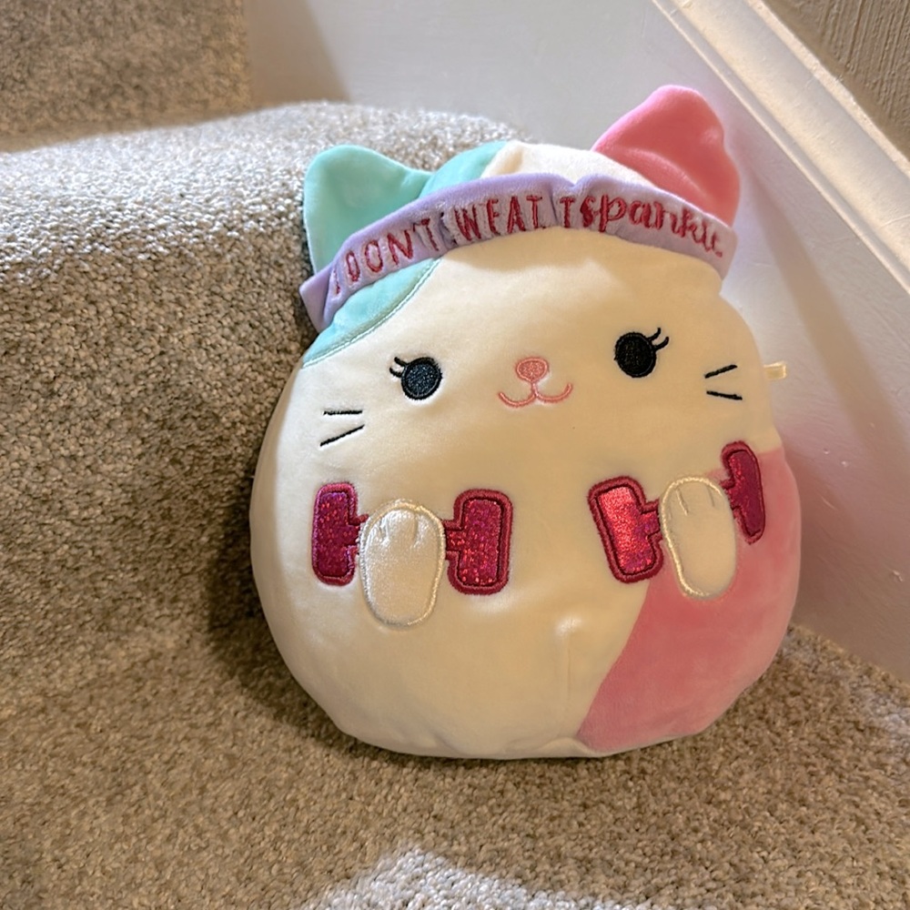 Squishmallows Caryl “I don’t sweat, I sparkle” Exercise Calico Cat